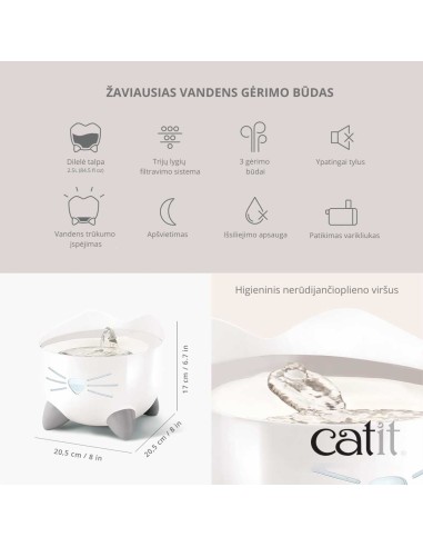 Fontanėlis Catit PIXI Baltas (Catit PIXI fountain, white)