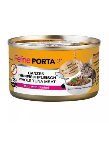 Maistas katėms | Begrūdžiai konservai katėms Feline porta "Tuna with crab (surimi)"