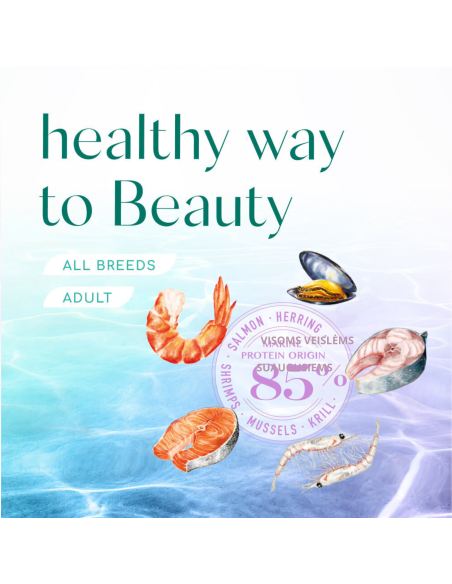 OPTIMEAL Beauty Harmony holistinis maistas katėms, su jūrinio maisto formule, raminančio poveikio 1.5 kg