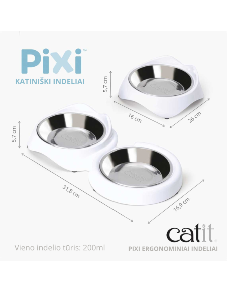 Catit PIXI dvigubas ergonominis pietų indelis