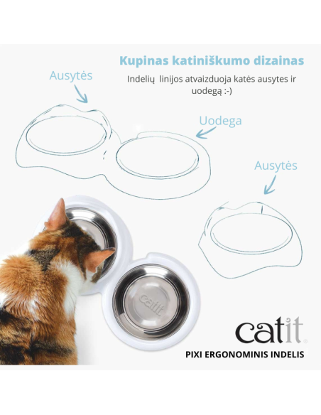 Catit PIXI dvigubas ergonominis pietų indelis