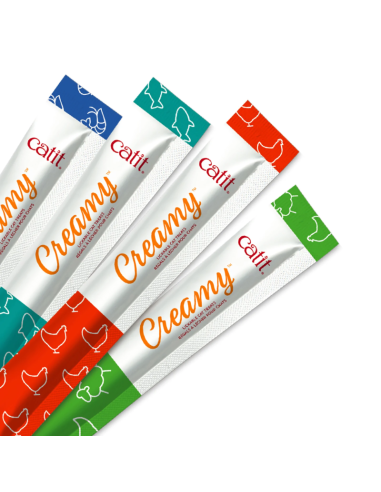 Catit Creamy kreminiai skanėstai su lašiša ir krevetėmis