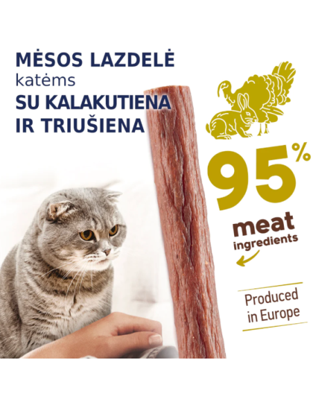 PREMIUM MĖSOS LAZDELĖ SU KALAKUTIENA IR TRIUŠIENA, 5g