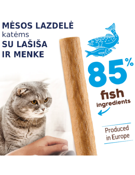 PREMIUM MĖSOS LAZDELĖ SU LAŠIŠA IR MENKE, 5g