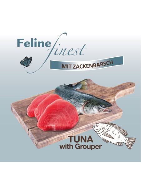 Plėšytos mėsos konservai PORTA21 Feline Finest Tunas su jūriniu ešeriu 85g.