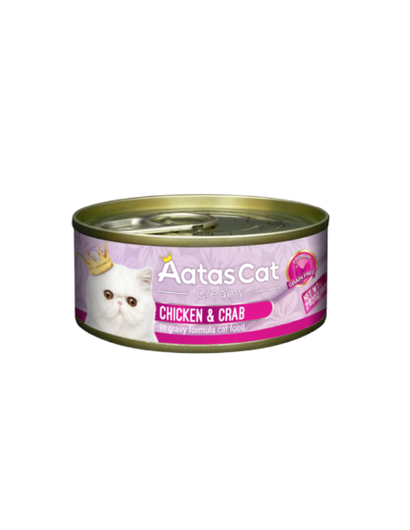 Aatas cat konservai suaugusioms katėms su vištiena ir krabu, 80g