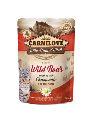 CARNILOVE Wild Boar Chamomile konservai katėms su vištiena, šerniena ir ramunėlėmis, 85 g