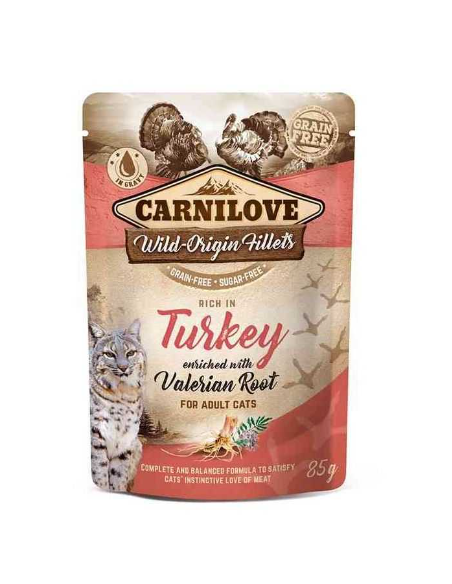 CARNILOVE Turkey Valeriana konservai katėms su vištiena