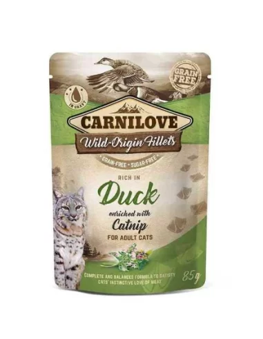 CARNILOVE Duck Catnip konservai katėms su vištiena, antiena ir katžole, 85 g
