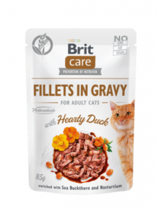 Brit Care Fillets in Gravy Hearty Duck konservai katėms su