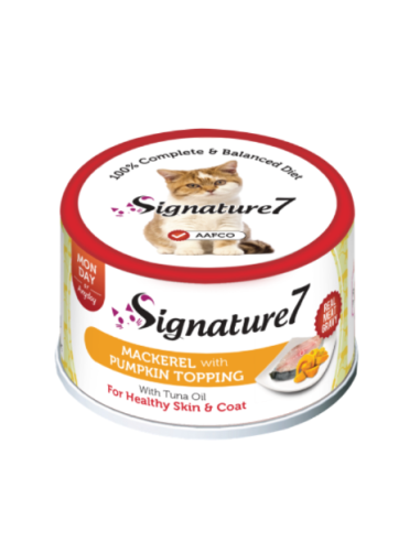 Signature7 konservai katėms su skumbre ir moliūgu, 70g