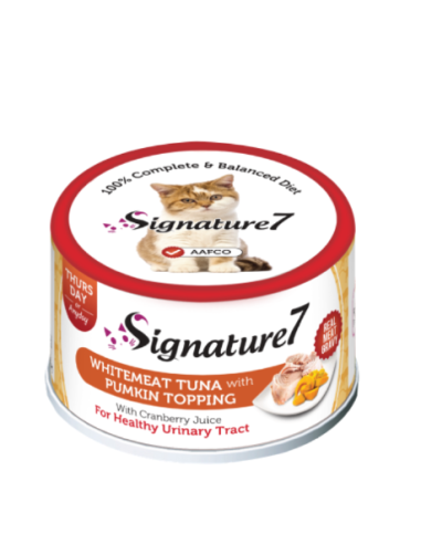 Signature7 konservai katėms su tunu ir moliūgu, 70g