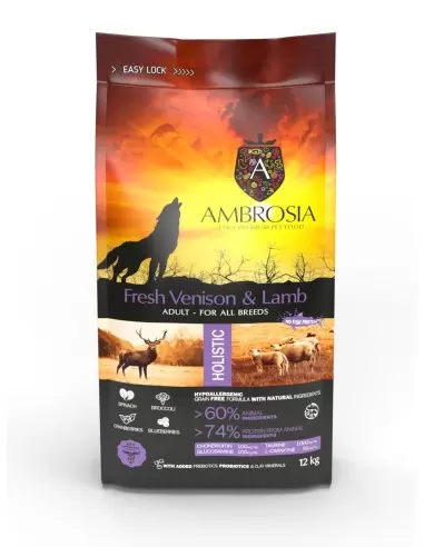 AMBROSIA sausas maistas šunims Fresh Venison and Lamb 12 kg
