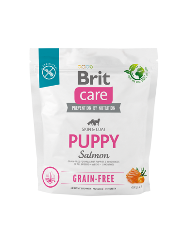 BRIT CARE Puppy Salmon&Potato begrūdis sausas maistas šuniukams su lašiša ir bulvėmis