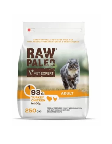 Raw Paleo sausas suaugusių kačių maistas su kalakutiena ir vištiena