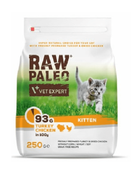 Raw Paleo sausas maistas kačiukams su kalakutiena ir vištiena