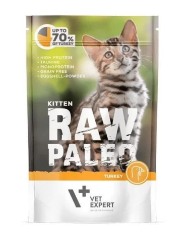 Raw Paleo Kitten paštetas kačiukams su kalakutiena, 100 g