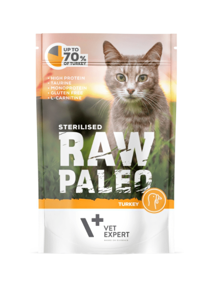 Raw Paleo Sterilized Cat paštetas sterilizuotoms katėms su