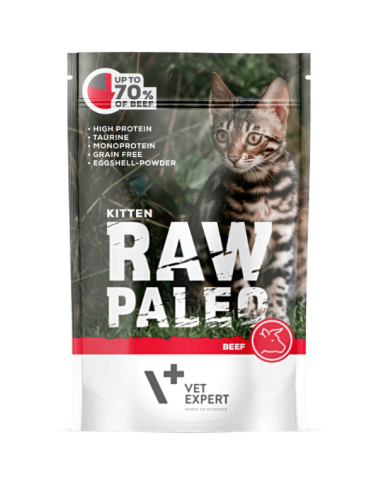 Raw Paleo Kitten paštetas kačiukams su jautiena, 100 g