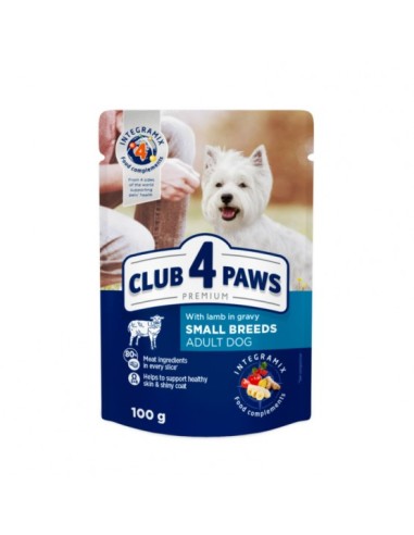 Club 4 Paws Premium konservai su ėriena padaže mažų veislių šunims, 85g