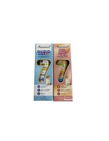 SIGNATURE 7 Real Meat Gravy konservų katėms rinkinys su mėsa ir