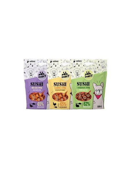 Mr.Bandit SUSHI skanėstai šunims triušiena su žuvimi, 80g