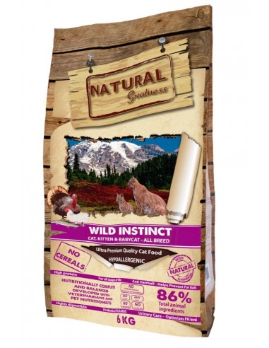 Natural Greatness Wild Instinct katėms ir kačiukams su Vištiena ir Kalakutiena