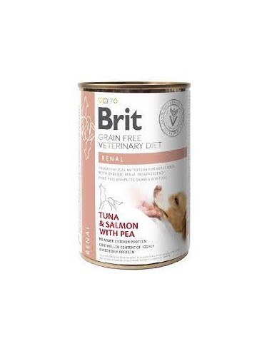 BRIT Veterinary Diet Renal konservai šunims Tuna&Salmon&Pea, 400g