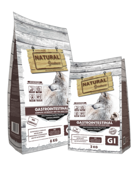 Natural Greatness Gastrointestinal veterinarinis maistas šunims, turintiems virškinimo takų sutrikimų, 2kg