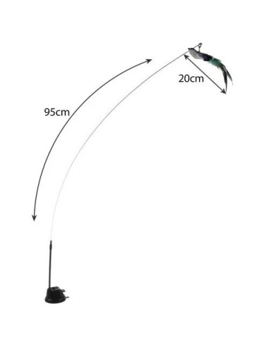 Purlov Interaktyvus katės žaislas meškerė su siurbtuku