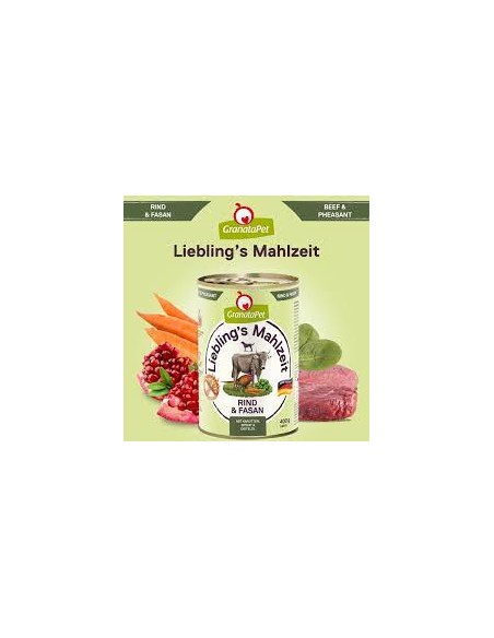 GranataPet konservai šunims su jautiena ir fazanų mėsa, 400g