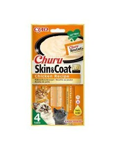 Churu Cat skanėstas Skin&Coat - tyrelė su vištiena, 4x14g