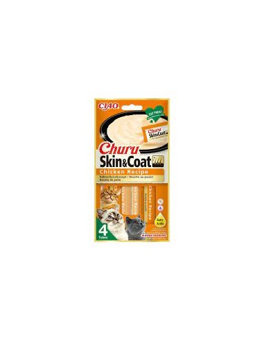 Churu Cat skanėstas Skin&Coat - tyrelė su vištiena, 4x14g