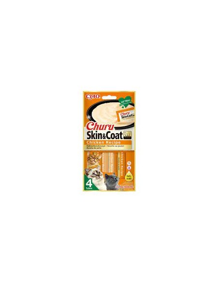 Churu Cat skanėstas Skin&Coat - tyrelė su vištiena, 4x14g