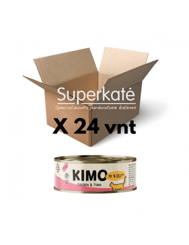 Kimo Chicken&Tuna konservai katėms su vištiena ir tunu 70g , 24 vnt.