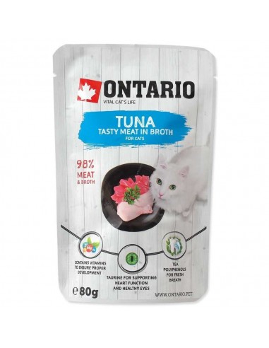 ONTARIO Tuna in broth konservai katėms su tunu sultinyje, 80g