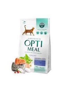 OPTIMEAL sausas maistas sterilizuotoms katėms su lašiša