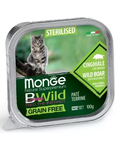 Monge BWild paštetas sterilizuotoms katėms su laukiniu šernu ir daržovėmis, 100g