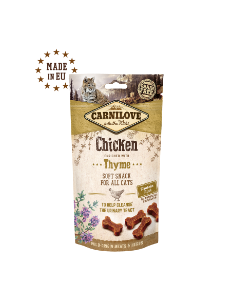 Carnilove Chicken And Thyme pusiau šlapias skanėstas katėms su