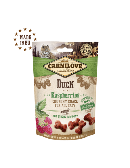 Carnilove Cat traškus skanėstas katėms su antiena ir avietėmis