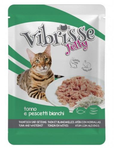 VIBRISSE konservai katėms. Tunas su mailiumi drebučiuose 70g