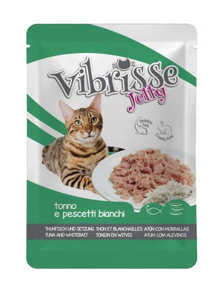 VIBRISSE konservai katėms. Tunas su mailiumi drebučiuose 70g