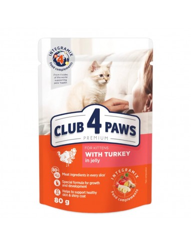 Club4paws konservai kačiukams su kalakutiena 80g