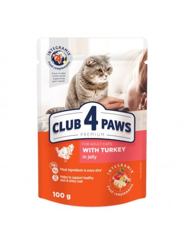 Club4Paws konservai suaugusioms katėms su kalakutiena 100g