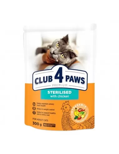 CLUB 4 PAWS PREMIUM sausas maistas suaugusioms sterilizuotoms katėms