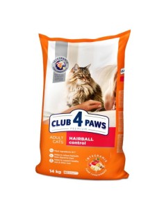Club4paws sausas maistas suaugusioms katėms nuo plaukų