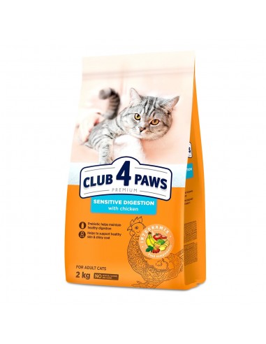 CLUB4PAWS PREMIUM Sensitive digestion sausas maistas suaugusioms katėms jautriam virškinimui 2kg