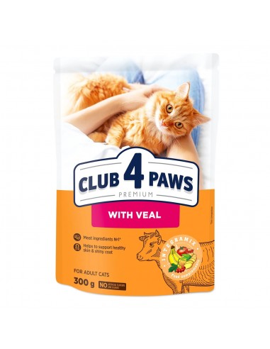 CLUB 4 PAWS SAUSAS MAISTAS SUAUGUSIOMS KATĖMS SU VERŠIENA, 300g