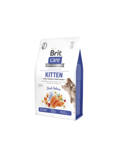 BRIT CARE Cat GF Kitten Gentle Digestion&Strong Immunity sausas maistas kačiukams su lašiša