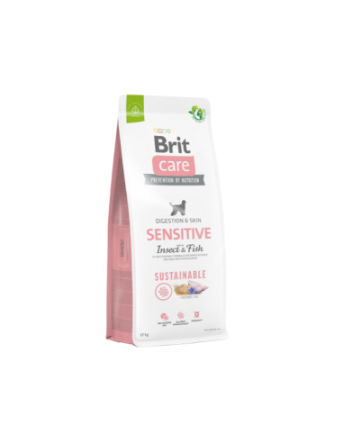 BRIT CARE Hair&Skin Insect&Fish sausas pašaras jautriems šunims su vabzdžiais ir žuvimi